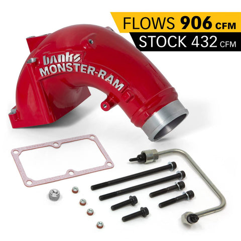 BANKS Monster-Ram Intake System 4" (red powder-coated) with Fuel Line and Hump Hose for 2007.5-2018 Dodge Ram 2500/3500 Cummins 6.7L